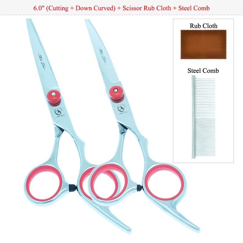 Meisha 6 inch Pet Grooming Scissors Dog Fur Clipper Straight Thinning Curved Shears Puppy Styling Tools B0001A: B0001A-11-60