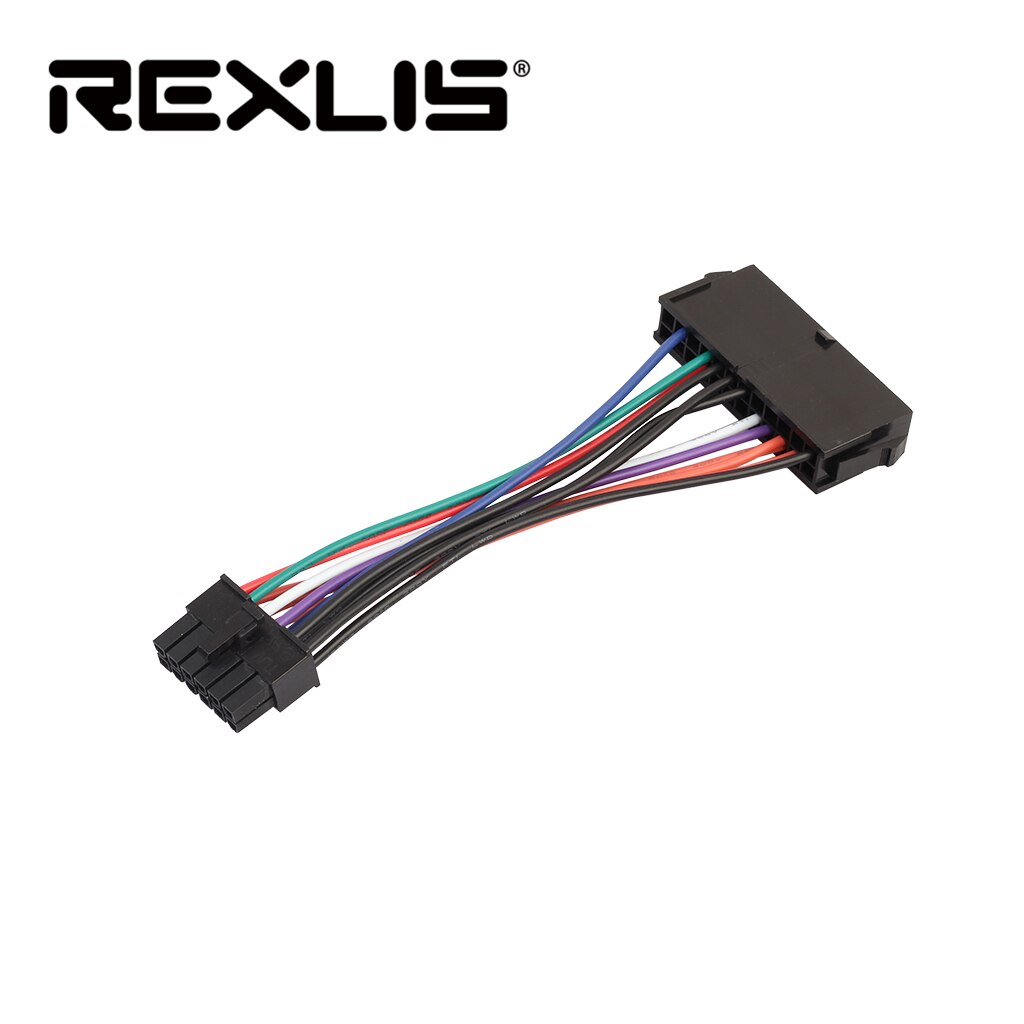 REXLIS Top Selling 15 cm ATX 24 Pin naar 12 Pin Voeding Kabel Adapter 24 p 12 p koord Voor Acer Q87H3-AM 15 CM