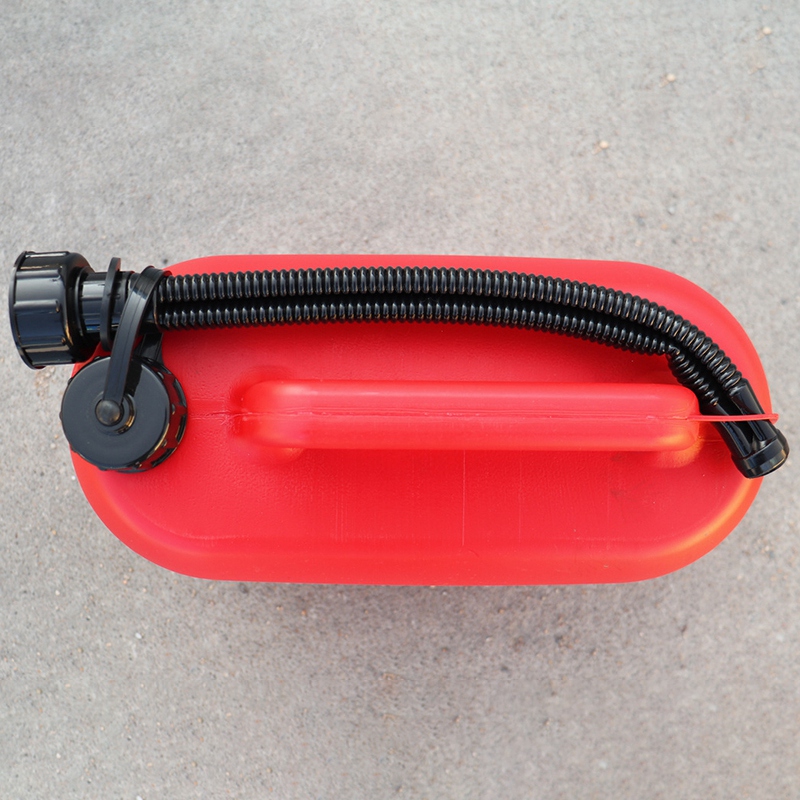 5L Car Fuel Tank Can Spare Plastic Petrol Gas Container Anti-Static Fuel Carrier with Pipe for Car Travel