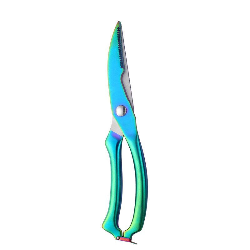 9.8 ''in Acciaio Inox Forbici Da Cucina Potente Osso di Pollo Forbici Cutter Cuoco Cesoie Pesce Anatra Taglio Chef Forbici Coltello Strumento: rainbow / 1PC