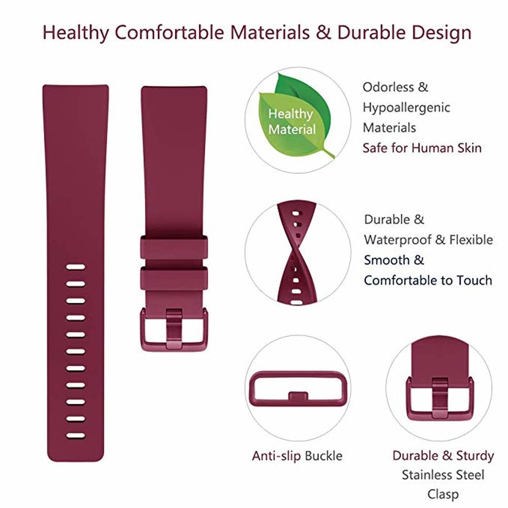 3pcs Strap For Fitbit Versa 2 Band Soft Silicone Wrist Waterproof Replacement Watch Strap For Fitbit Versa/Versa 2