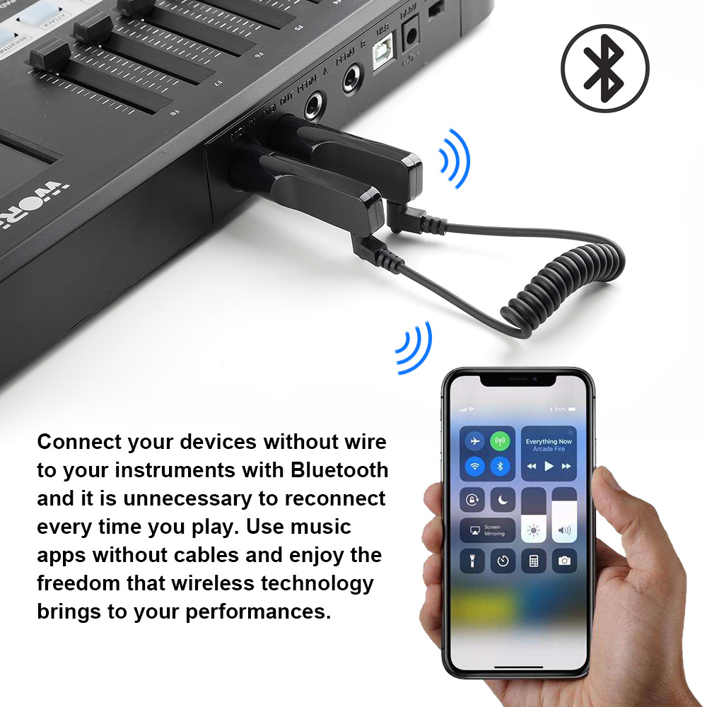 Vangoa Bluetooth kabellos Midi- Kabel VBM-A01 5-Stift Midi- Adapter