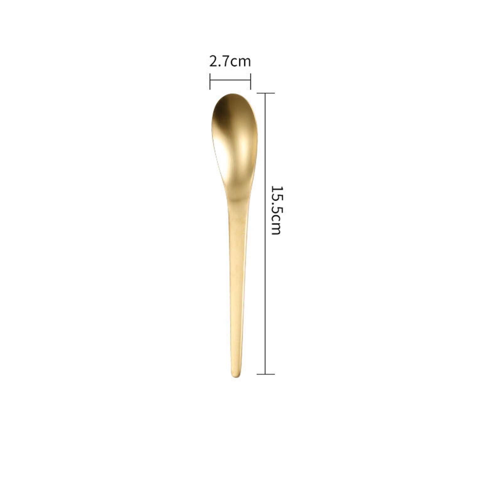1PC Colorful Mirror Stainless Steel Flatware Knife Fork Spoon Teaspoon Cutlery Tableware For Home Kichen Party Dishwasher: Gold-Tea Spoon