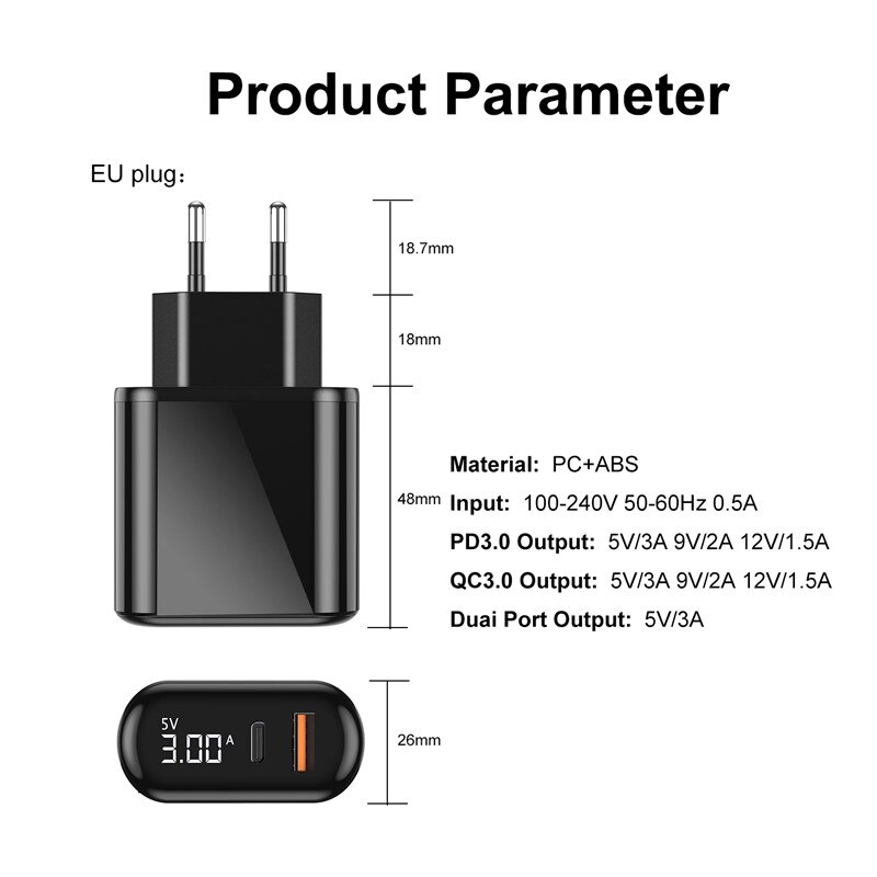 schnell aufladen QC 4,0 3,0 PD Ladegerät 18W Dual USB Typ C Kabel Schnelle Ladegerät für iPhone 11 Xiaomi telefon Energie EU Ladegerät