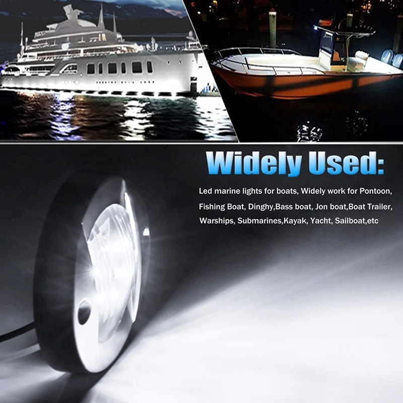 Marine Boat LED Lights Marine Courtesy Lights for Boating Kayak Dinghy Navigation Vessels Freighters Hovercrafts Fishing