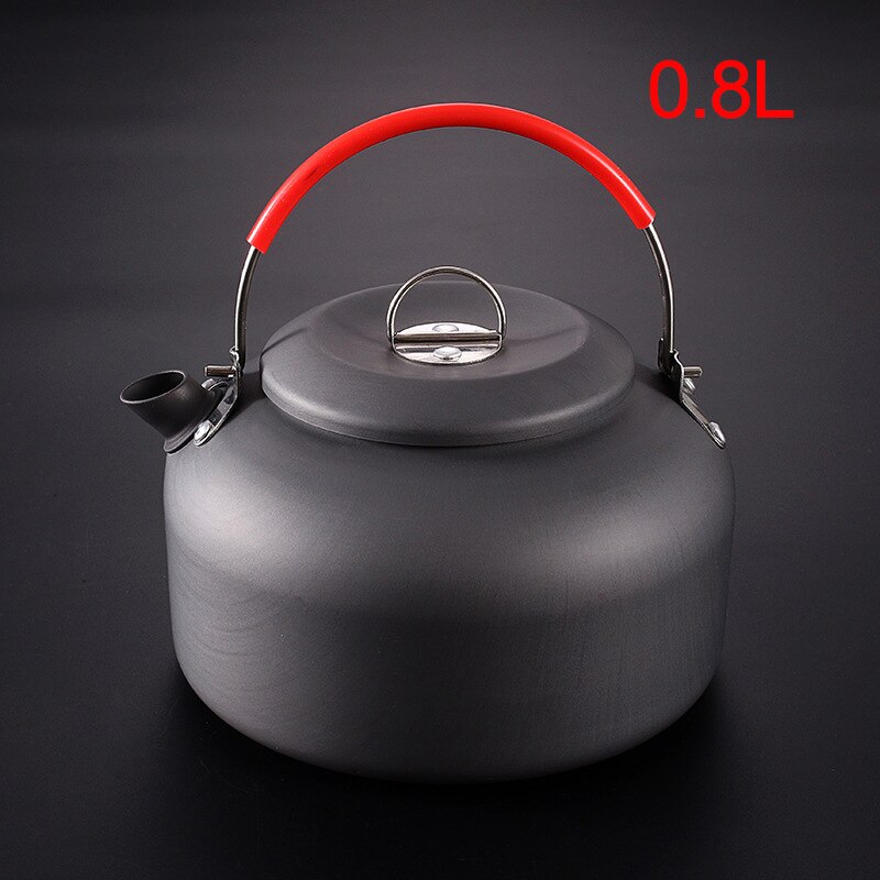 Outdoor Boiled Coffee Pot Lightweight Tableware Kettle Coffee Pot Aluminum Camping Teapot For Picnic Camping Hiking Backpacking: Red 0.8L