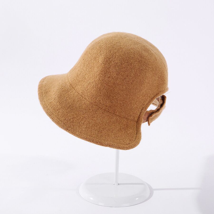 Vrouwen Herfst Winter Wol Gebreide Visser Hoeden Vintage Effen Kleur Elegante Temperament Bob Emmer Hoed Vrouwelijke: yellow
