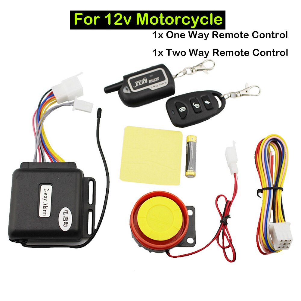 2-vejs Motorcykel Tyverialarm - Fjernstart Motor - 36V-72V - Elektrisk Scooter Alarm: Hærgrøn