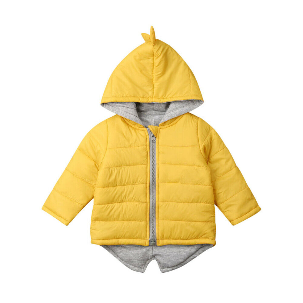Peuter Baby Meisje Jongen Hoodies Uitloper Jas 3D Dinosaurus Winter Warme Jassen Kids Meisjes Rits Jas Warm Hooded Lange Mouwen jas: E / 2T