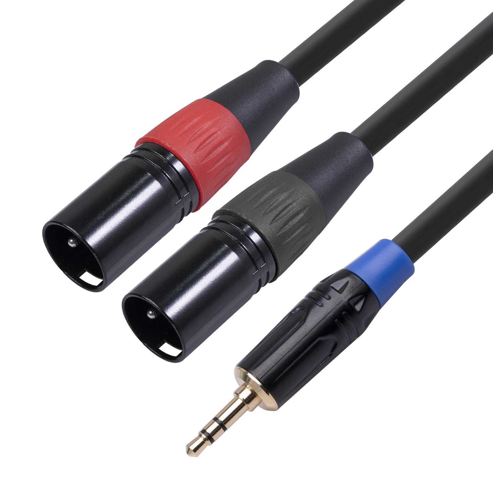 3.5mm to Dual XLR Stereo Audio Microphone Cable Mini Jack TRS Adapter Connector for Mixer Livestream Cell Phone