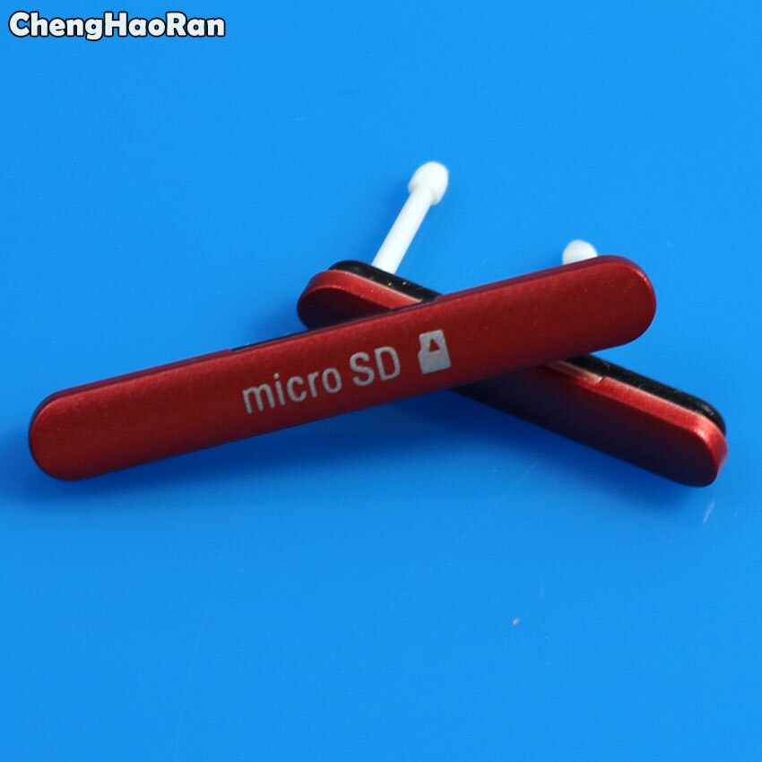 Enchufe del puerto del cargador USB de ChengHaoRan + auricular + cubierta de las tarjetas Micro SD y Sim para Sony Xperia M2 M4 Aqua d2403 D2406 E2303 E2333 E2353: M4--Red