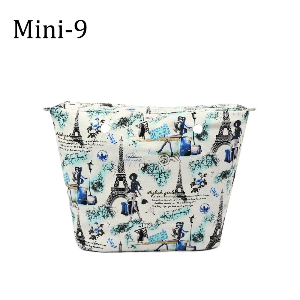 TANQU Colorful Waterproof Inner Lining Insert Zipper Pocket for Mini Obag Canvas Inner Pocket for O Bag: mini 9