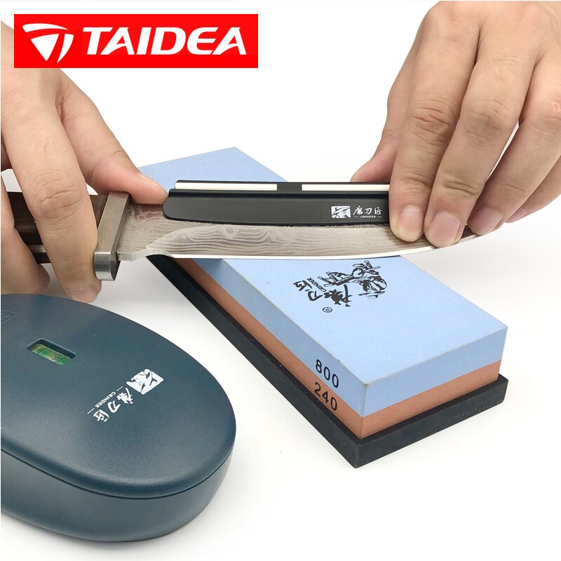 TAIDEA-afilador de piedra , piedra de afilar 240/800 #, guía angular, fijación de diamante, base antideslizante, sistema de afilado de cocina
