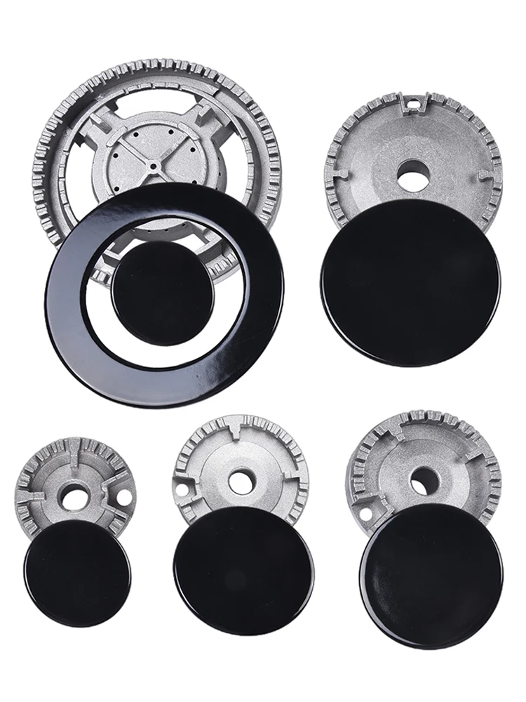 Cooker Hat Set Oven Gas Hob Burner Crown Flame Cap For Kitchen For SABAF Stove Handles Lid Kit For Gas Stove Burners accessories: Light Grey