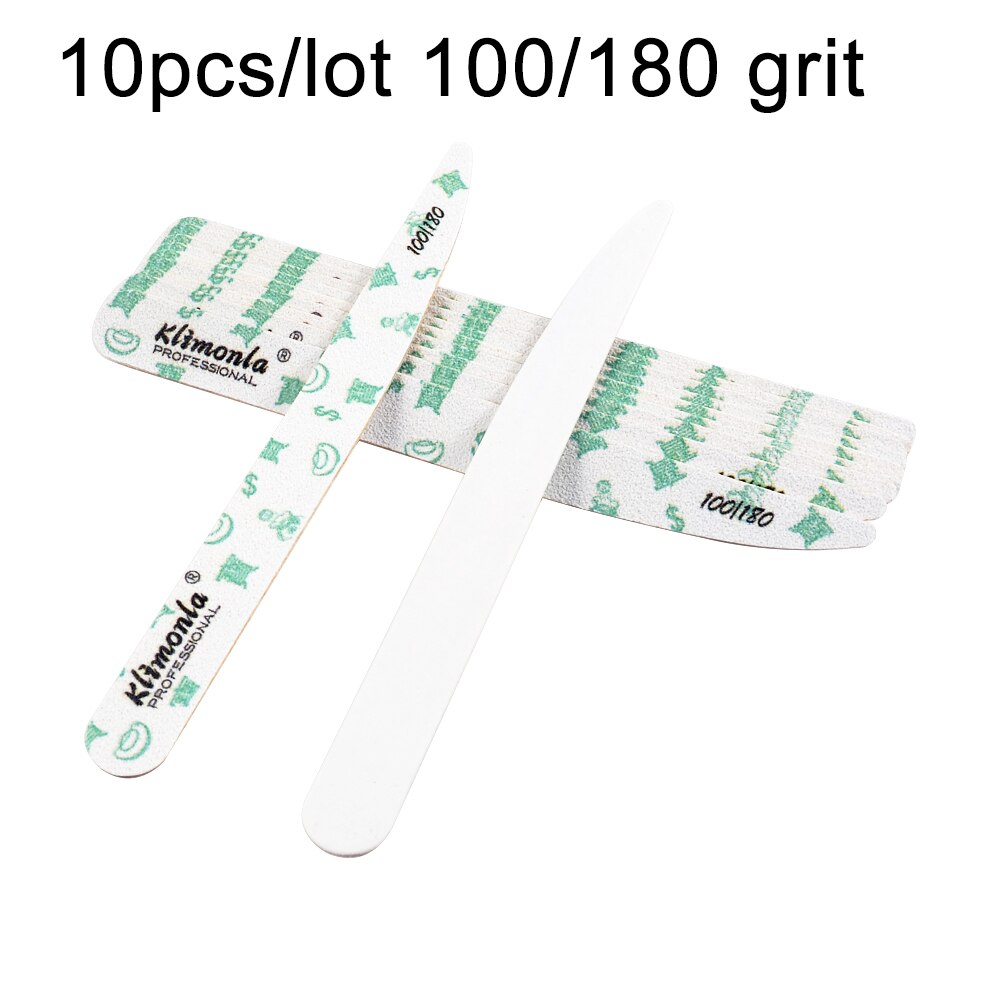 Lima de uñas de madera, papel de lija blanco, caracteres y patrones tradicionales chinos, cuchillo pulidor, herramientas de Arte para uñas, 10/20 piezas: 10pcs  100 180grit