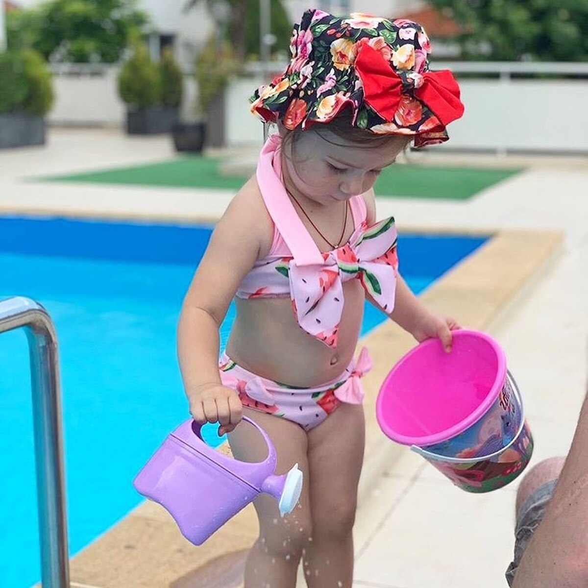 Piger to stykke svømmedragt badetøj strandtøj vandmelon print badedragt badedragt svømning børn tøj sæt