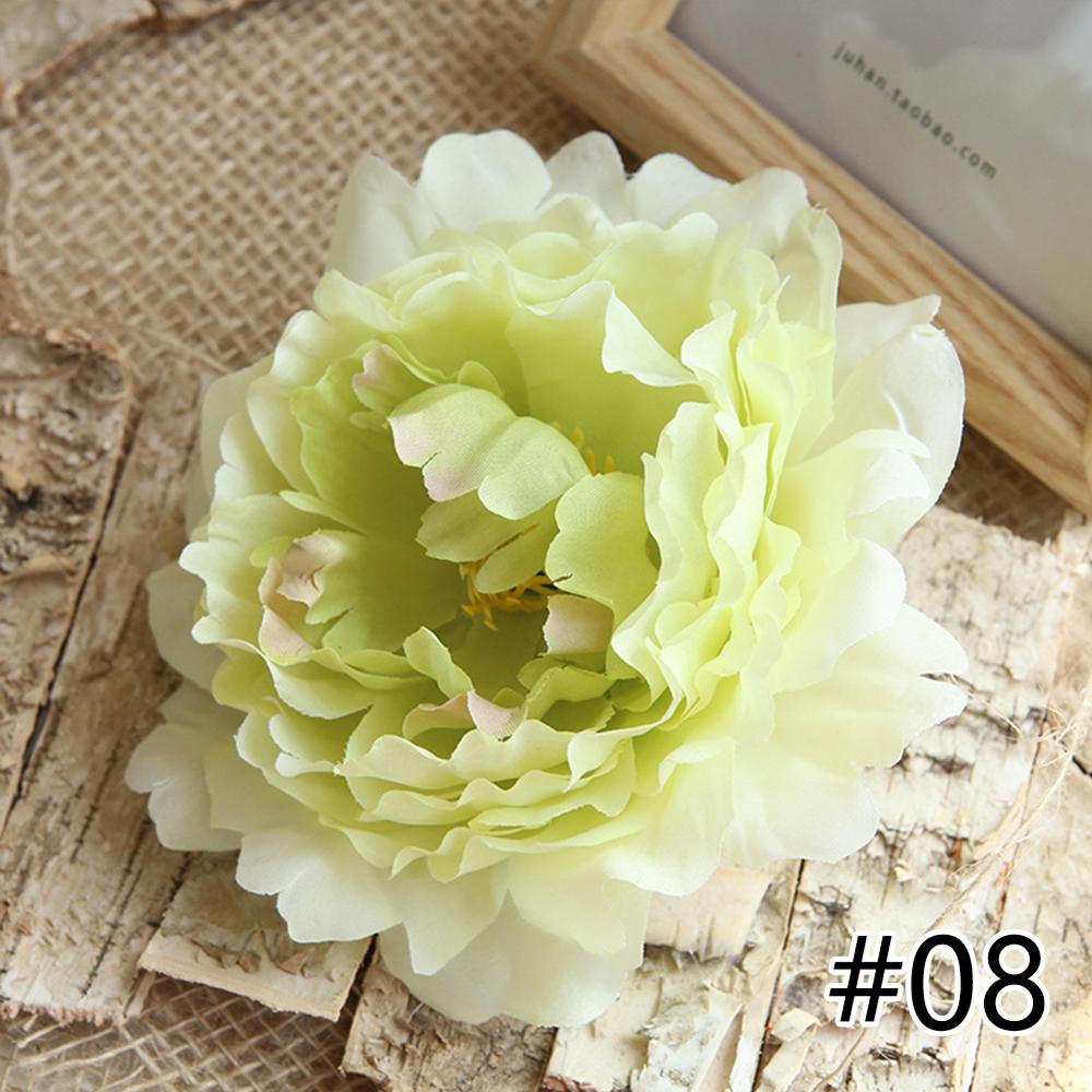 1PCS Peony Flower Heads Decorative Scrapbooking Artificial Flower For Home Wedding Birthday Party Decoration Supplies: Green