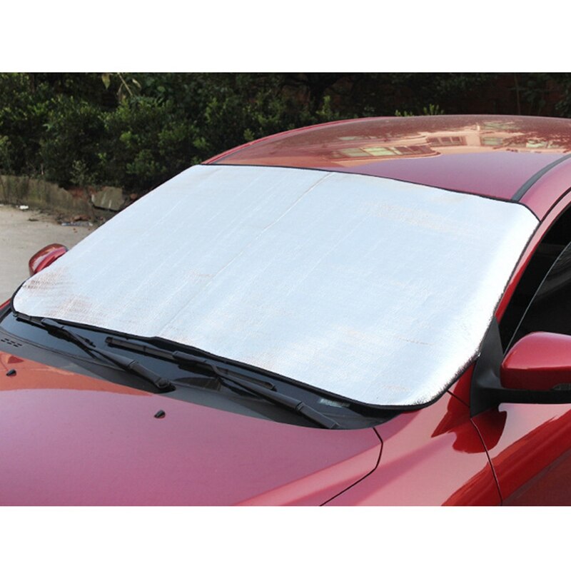Sombrinha Dobrável Brisa Dianteiro E Traseiro do carro Sol Janela Sombra Prata 140X70 Cm