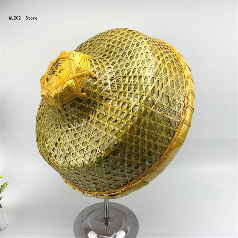 Bamboo Hat Asian Hat Chinese Hat Conical Hat Rice Farmer Hats HandWoven Adult Travel Straw Hat Coolie Hat