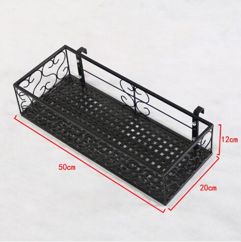 Hanging Rack Organizer Flower Pot Storage Basket Rack Closet Holders Balcony Rail Planter Shelf Fence Railing Flower Pots Holder: square