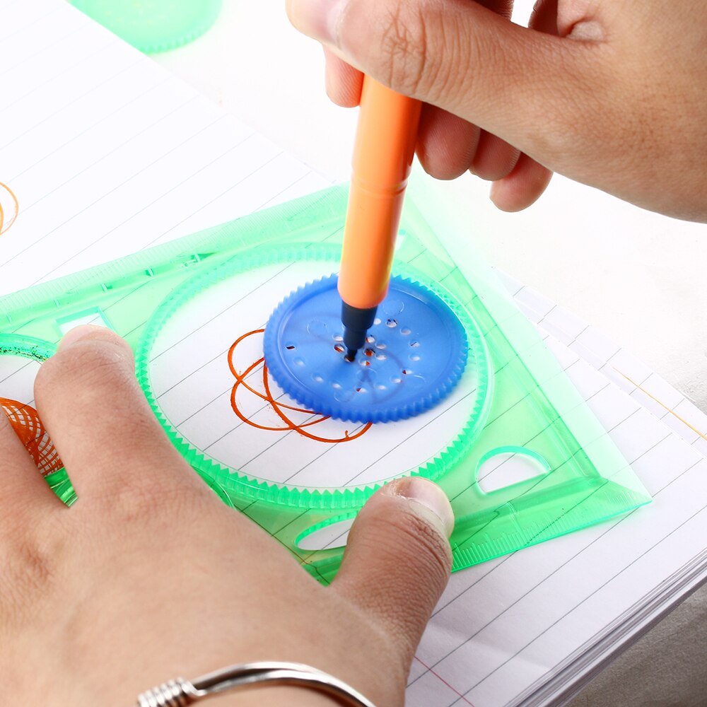Random Color! 1PC Classic Geometric Spirograph Ruler Drafting Stencil Spiral Tool Drawing Art Toys Stationery Supplies
