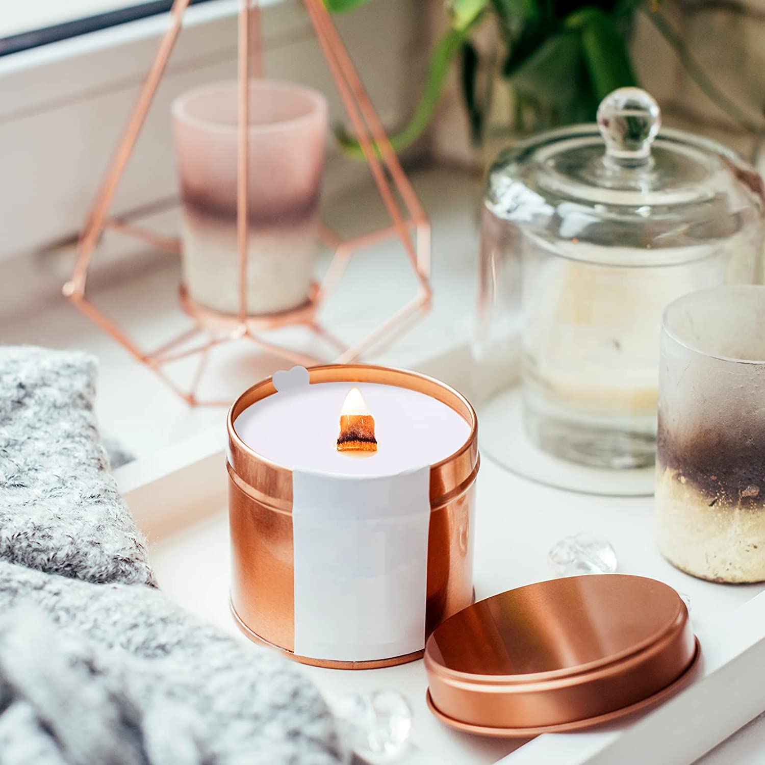 Cache-bougie anti-poussière jetable, 100 pièces, porte-bougie anti-goutte, papier blanc, couvercle à tirette pour artisanat, chandelle