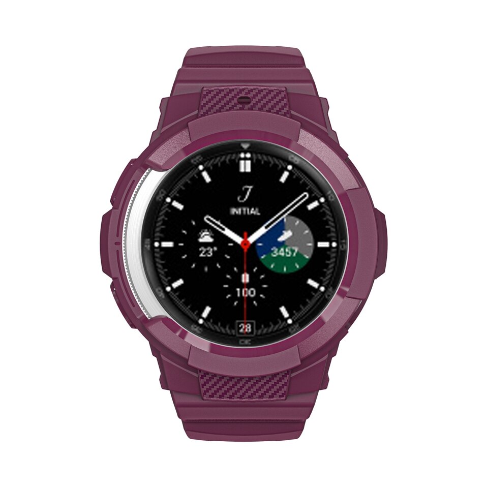 Pasek silikonowy + etui do zegarka Samsung Galaxy 4 klasyczny pasek sportowy 46mm 42mm zintegrowany pasek do zegarka Galaxy Watch4Classic: wine red / Watch 4 Classic 42mm