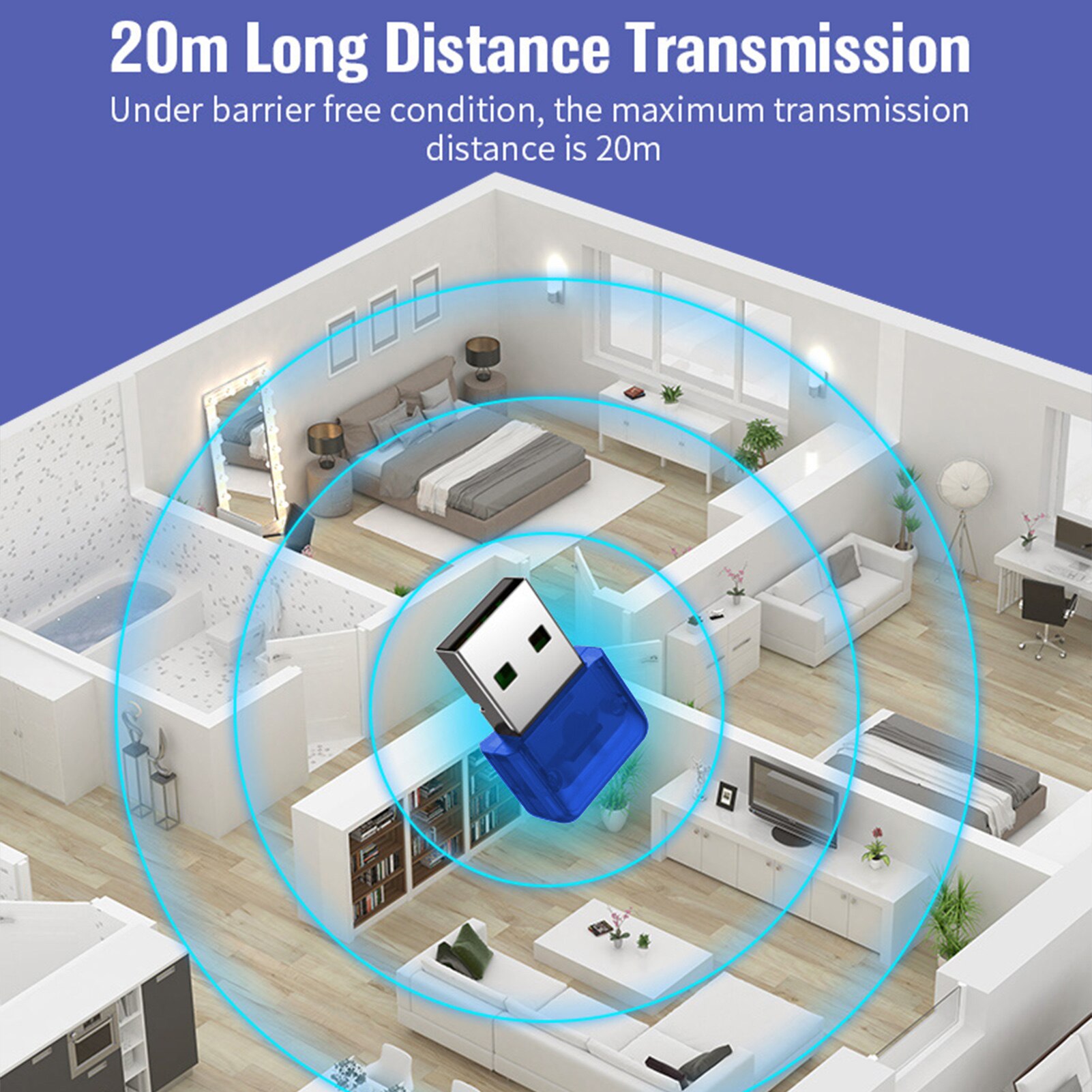 Bluetooth 5,0 adapter USB bluetooth bluetooth desktop-computer bluetooth sender laptop Win 10 8 wireless transceiver adapte