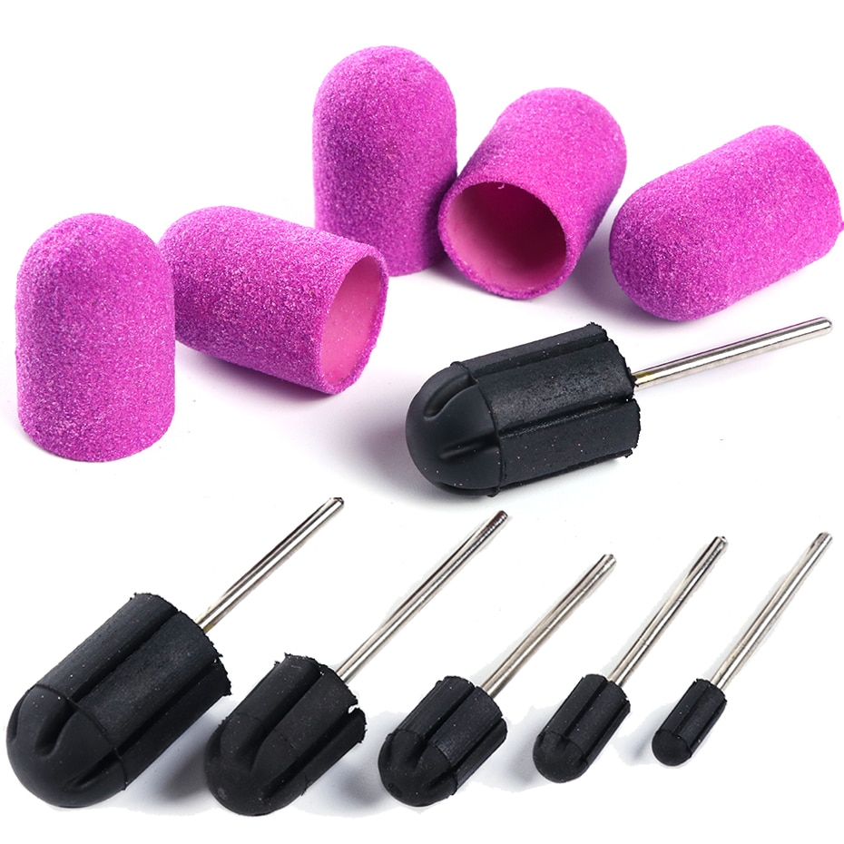 1pc taille mixte clou foret ensemble UV vernis nettoyage ongles limes 150 bandes de ponçage bloc casquettes électrique manucure Art outils BE725