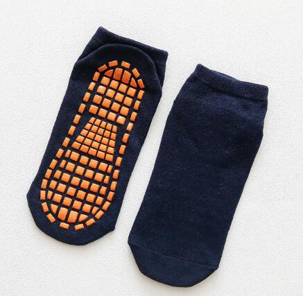 Antislip Vloer Van Trampoline Sokken 'S Pretpark Indoor/Rubber Katoen Peuter Kids Kinderen Jongen Meisje Korte sokken Effen: Dark blue non - slip