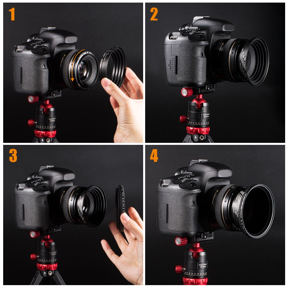 K &amp; F Concept 18Pcs Filter Adpter Ring Camera Lens Step Up/Down 37-82Mm 82-37Mm Set Voor Canon Nikon Sony Dslr Camera Lens