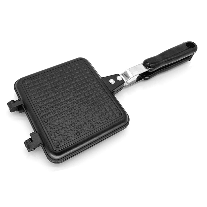 Sandwichera a la parrilla, máquina de desayuno de Pan tostado, sartén para sándwich , sartén abatible extraíble de aluminio antiadherente: Default Title