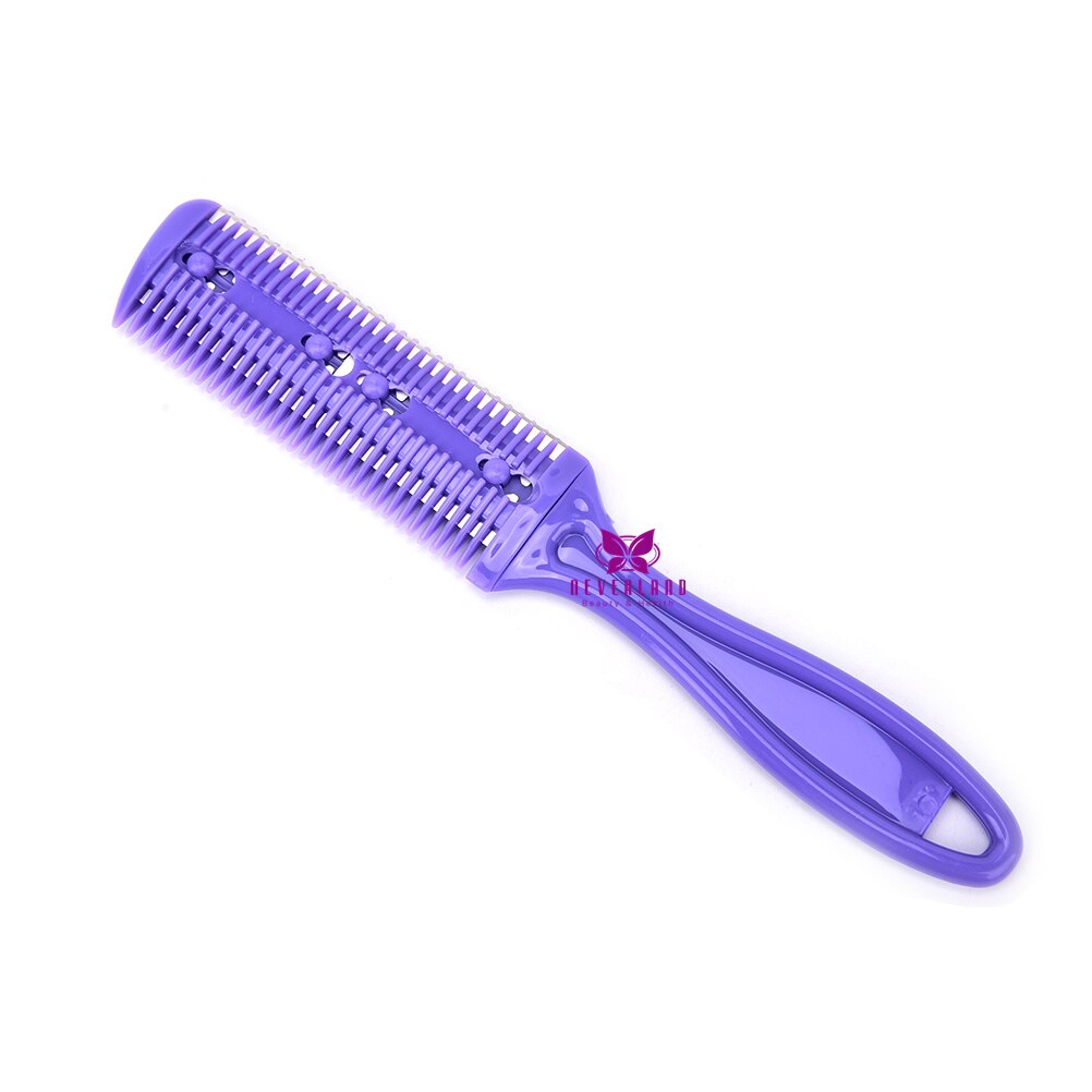 1/2 pcs Double Sides Hair Razor Comb With Removable Blades Cutter Cutting Thinning Shaper Haircut Trimmer Styling Tool: purple