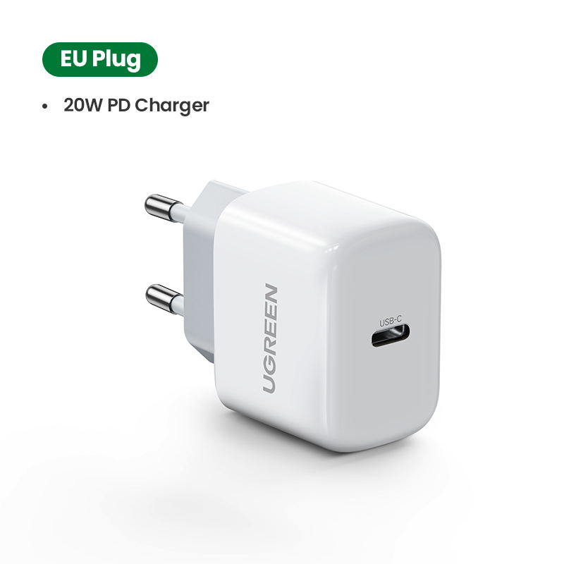 Ugreen PD 20W USB C Charger for iPhone 13 12 11 Pro Max USB Type C Fast Charger Quick Charge 4.0 3.0 for iPad Huawei PD Charger: EU 20W Mini