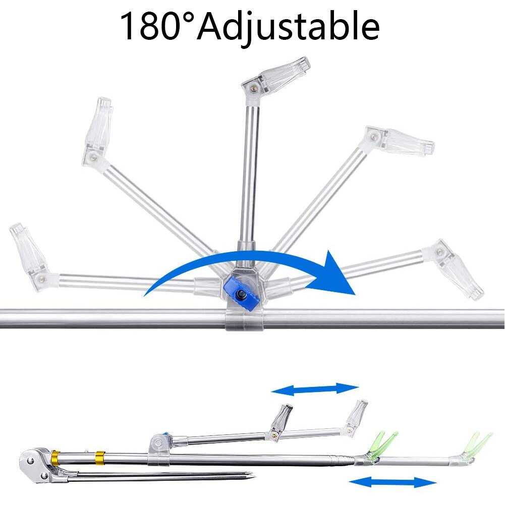 Fishing Rod Holder Angle Adjustable 180 Degrees With Different Inclination Angles Telescopic Fishing Tool Hand Rod Holder