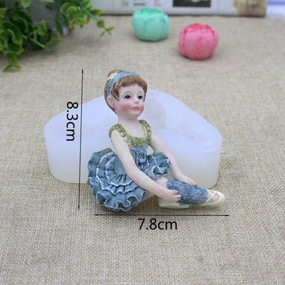 PRZY Silikon bilden Ballett Mädchen Fondant Kuchen Silikon bilden Ballett Modell Schokolade Backen bilden Tonne Harz Formen Silikon Gummi: Himmel Blau