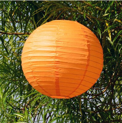 10 stücke Hochzeit Dekoration Weiß Runde Chinesische Laterne Geburtstag Dekoration Lieferungen Papier Lampe Laternen Party Decor: orange 10pcs