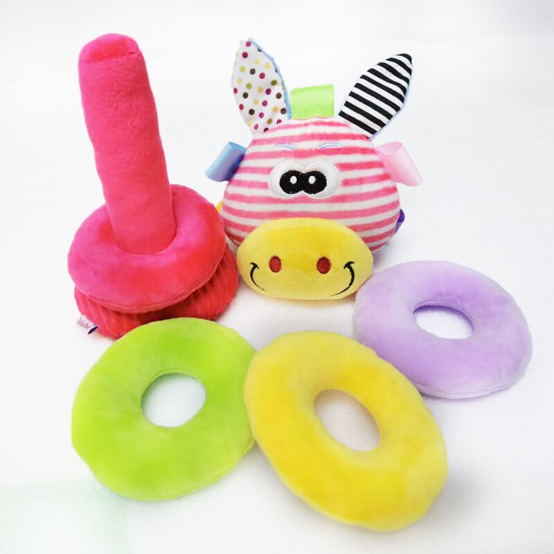 Lelebe foldecirkel plyseklud baby puslespil legetøjsbøjle farverig sød og sød snare søjle legetøj