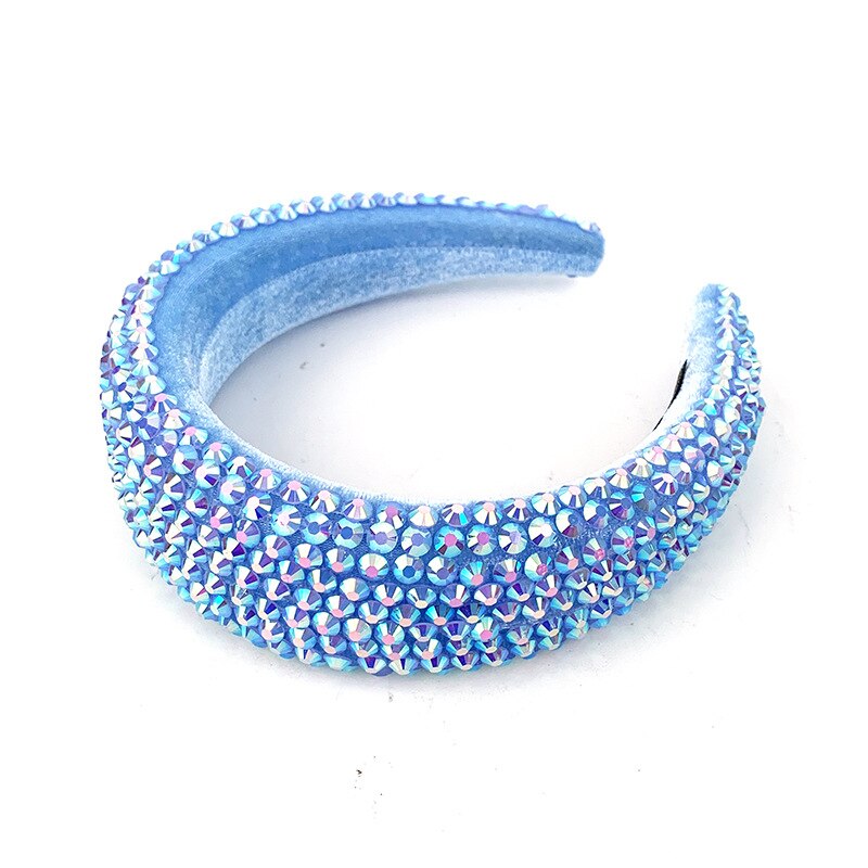 Headwear barroco bandana simulação cheia diamante bandana borda larga strass acessórios para o cabelo: 7 tianlan