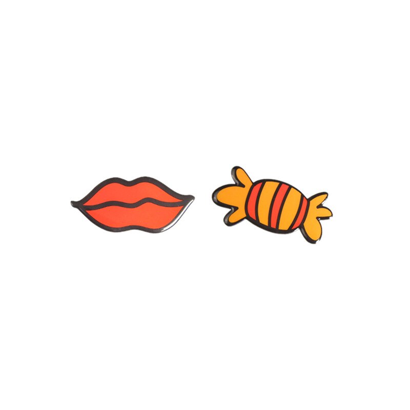 Epoxy Creatieve Magnetische Sticker Decoratieve Kinderen Leuke Koelkast Magneet Set: Red lip Candy