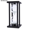 60 Minutes Hourglass Sand Timer for Kitchen School Modern Wooden Hour Glass Sandglass Sand Clock Tea Timers Home Decoration: BLACK WHITE
