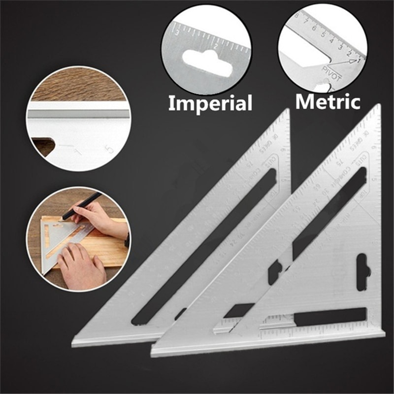 KINDLOV 7/12 Inch Triangle Angle Ruler Triangular Gauge Protractor Trammel For Woodworking Carpenter Measurement Hand Tools