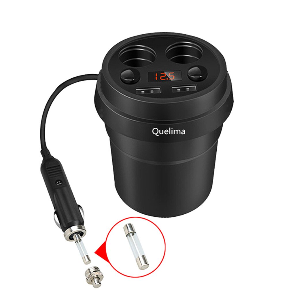 Dual 2 USB Ports 12V-24V Car Lighter Slot Charger Adapter, Multi-functional