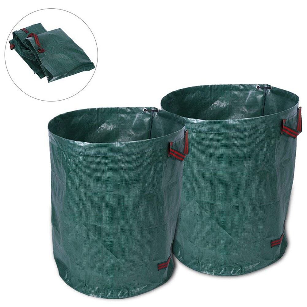 Tuin Afval Tas 2 Pcs 270 Liter Grote Tuin Afval Tas Tuin Weigeren Vuilnis Zak Bin Met Dubbele Gestikt Handvat recycling: Default Title