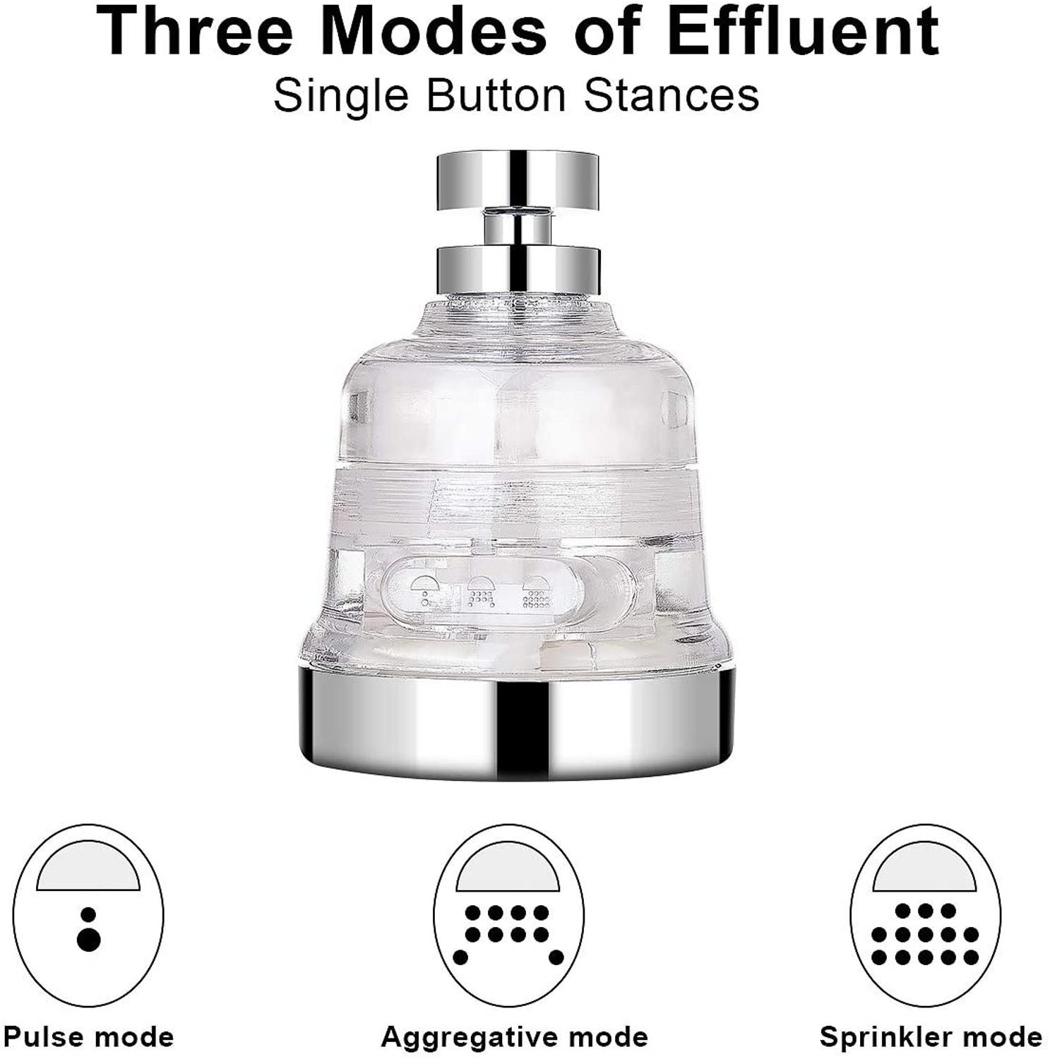 Movable Kitchen Tap Head Moveable 360 degree Rotable Water Saving Faucet Filter Flexible Diffusser (Transparent with filter)