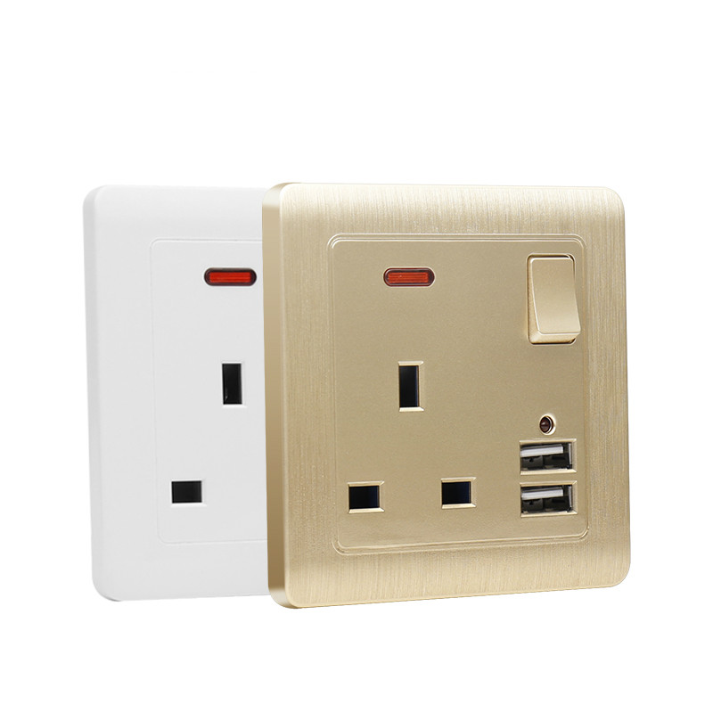 UK standard wall power socket Double usb British socket Switch control 2.1A Wall Charger Adapter Plug Socket