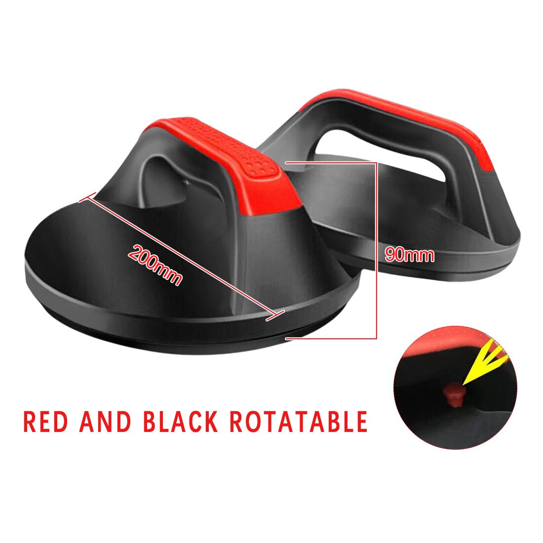 1 par de soportes Push-up de , Push-ups giratorio, equipo de Fitness, rojo y negro, culturismo corporal, 360 grados,: Black