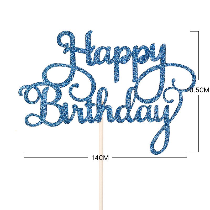10pcs Gittler Happy Birthday Cake Topper Bling Sparkle Decoration Sign Happy Birthday Cake Topper Girl`s Birthday Dessert Decor: blue