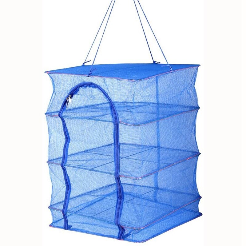 1Pcs Opvouwbare 4 Lagen Droogrek Voor Groente Vis Gerechten Mesh Opknoping Drogen Netto Opknoping, natuurlijke Manier Om Droog Voedsel: Default Title