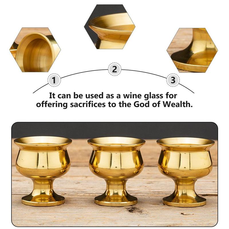 Buddhist Water Cup Brass Temple Cup Luxury Retro Temple Cup Temple Offerings Brass Tea Cup For The Holy Water Cup Of Guanyin